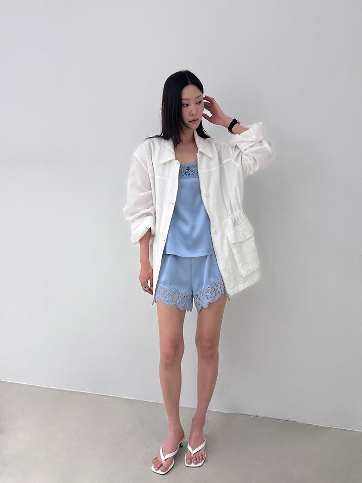Neroli36 - Korean Women Fashion - #shopsmall - Lace Satin Shorts - 8