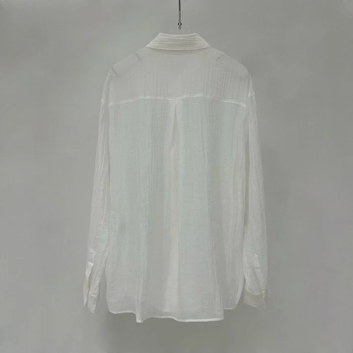 Neroli36 - Korean Women Fashion - #thatsdarling - Tencel Pleated Shirt - 3