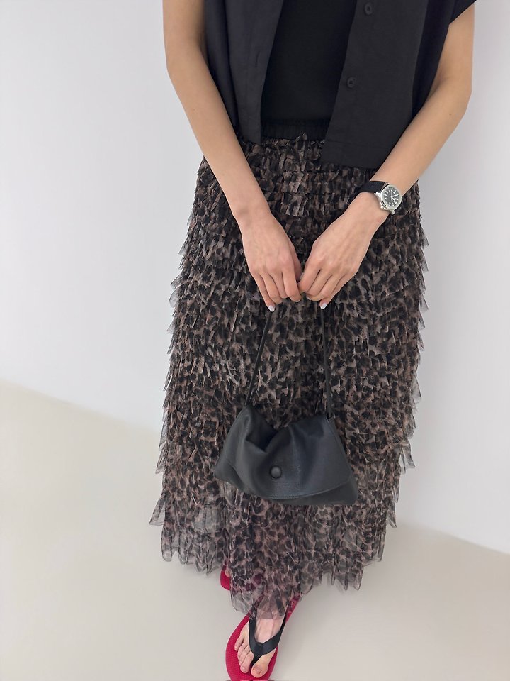 Neroli36 - Korean Women Fashion - #thelittlethings - M Leopard Mesh Skirt - 7