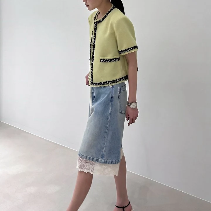 Neroli36 - Korean Women Fashion - #vintageinspired - M Lace Denim Shorts - 11
