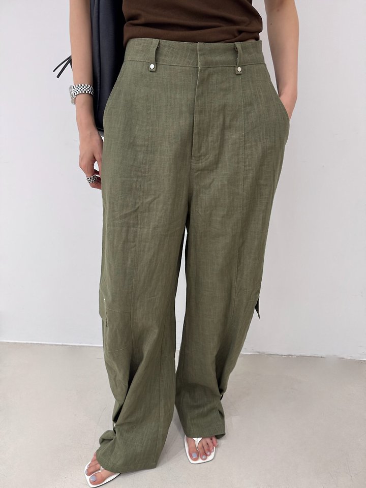 Neroli36 - Korean Women Fashion - #vintageinspired - Linen Cargo Pants - 9