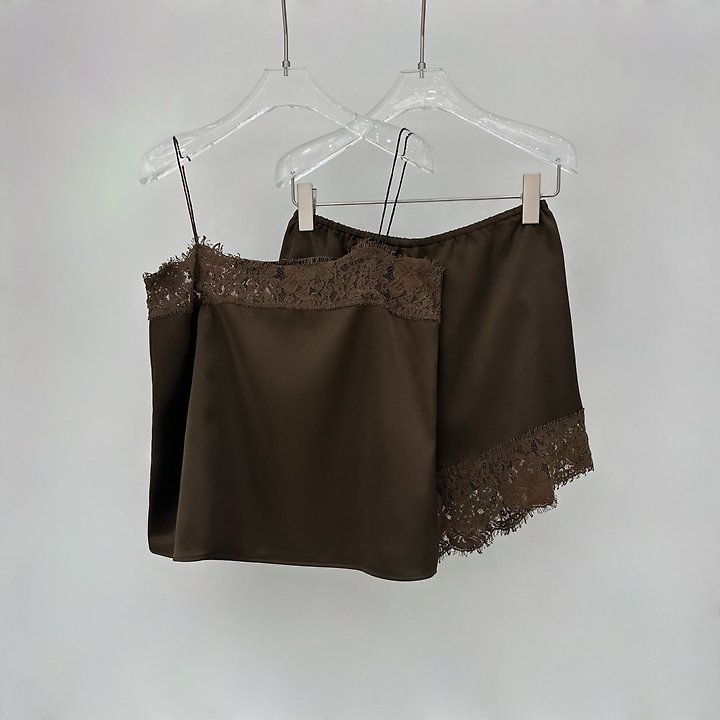 Neroli36 - Korean Women Fashion - #womensfashion - Lace Satin Camisole - 4