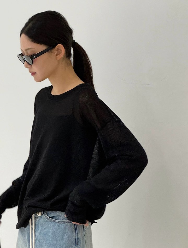 Neroli36 - Korean Women Fashion - #vintagekidsstyle - M Sheer Knit Top - 9
