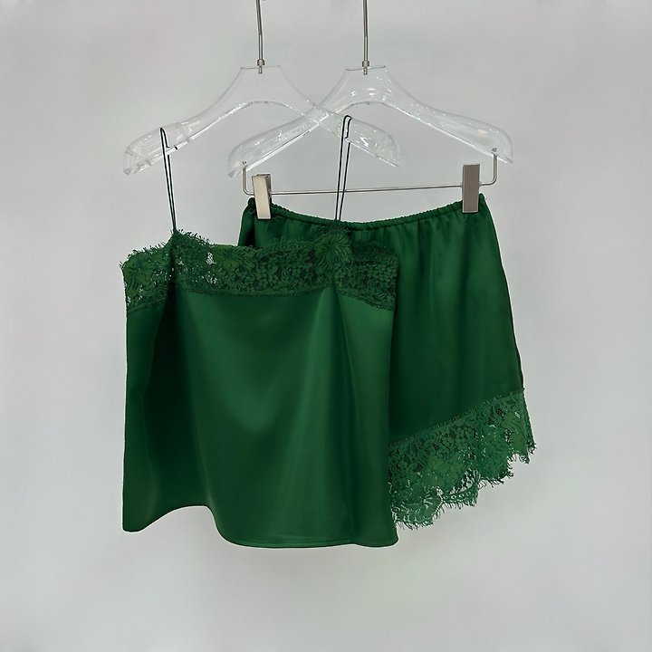 Neroli36 - Korean Women Fashion - #vintagekidsstyle - Lace Satin Camisole - 5