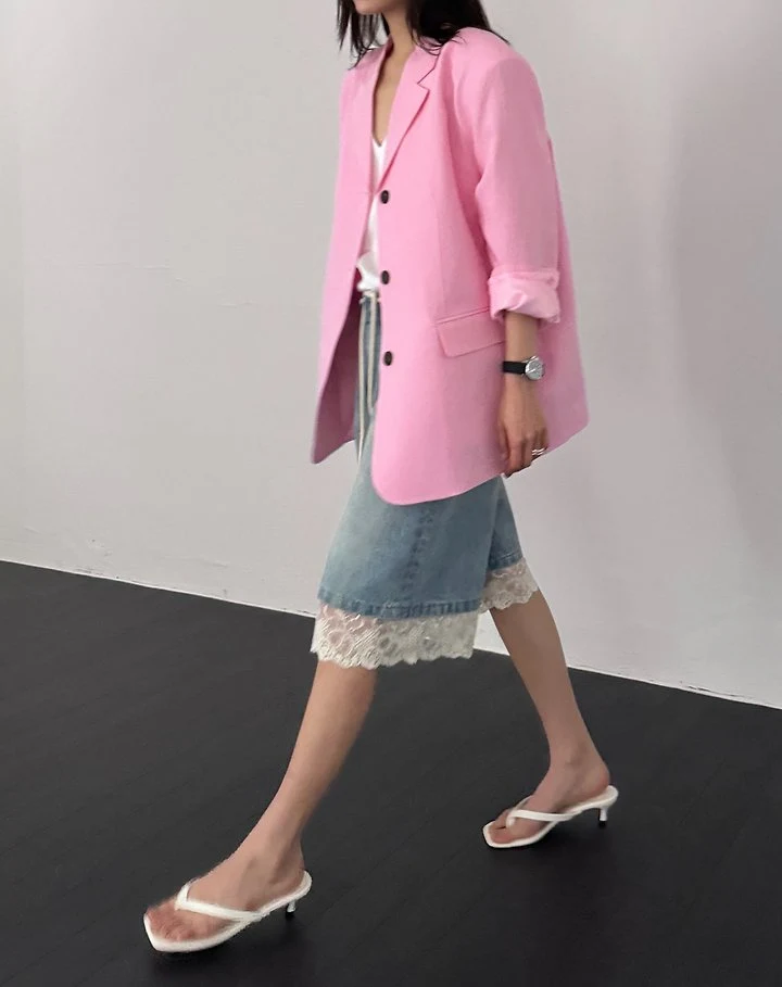 Neroli36 - Korean Women Fashion - #womensfashion - M Lace Denim Shorts - 6