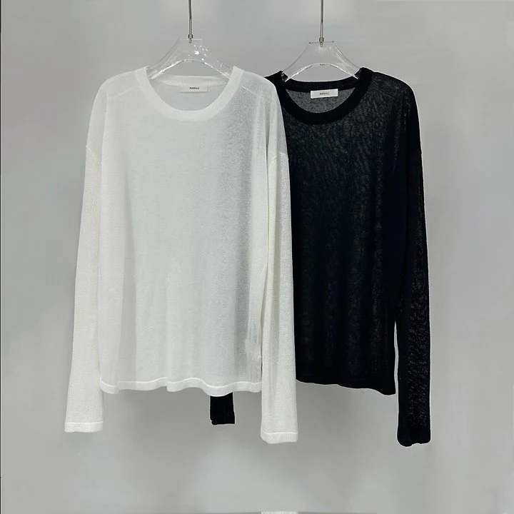 Neroli36 - Korean Women Fashion - #womensfashion - M Sheer Knit Top