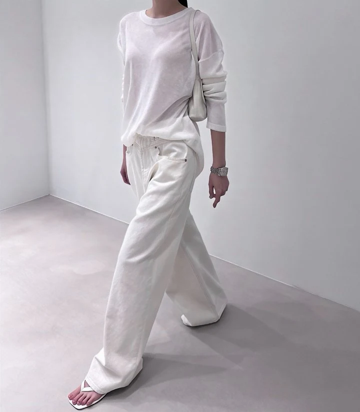 Neroli36 - Korean Women Fashion - #womensfashion - M Sheer Knit Top - 7
