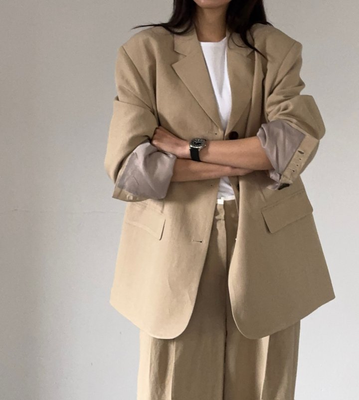 Neroli36 - Korean Women Fashion - #womensfashion - High Linen Jacket - 6