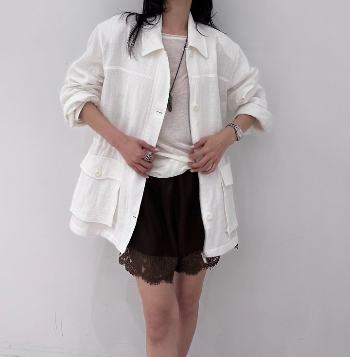 Neroli36 - Korean Women Fashion - #womensfashion - H Linen Field Jacket - 9