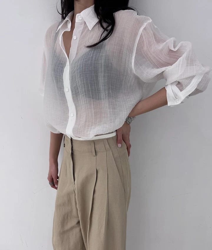 Neroli36 - Korean Women Fashion - #womensfashion - Tencel Pleated Shirt - 6
