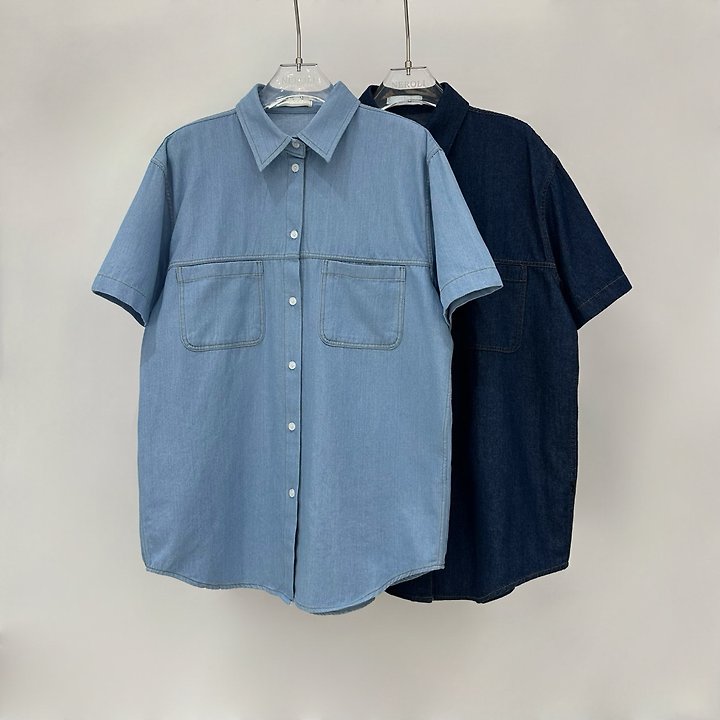 Neroli36 - Korean Women Fashion - #womensfashion - High Denim Shirt