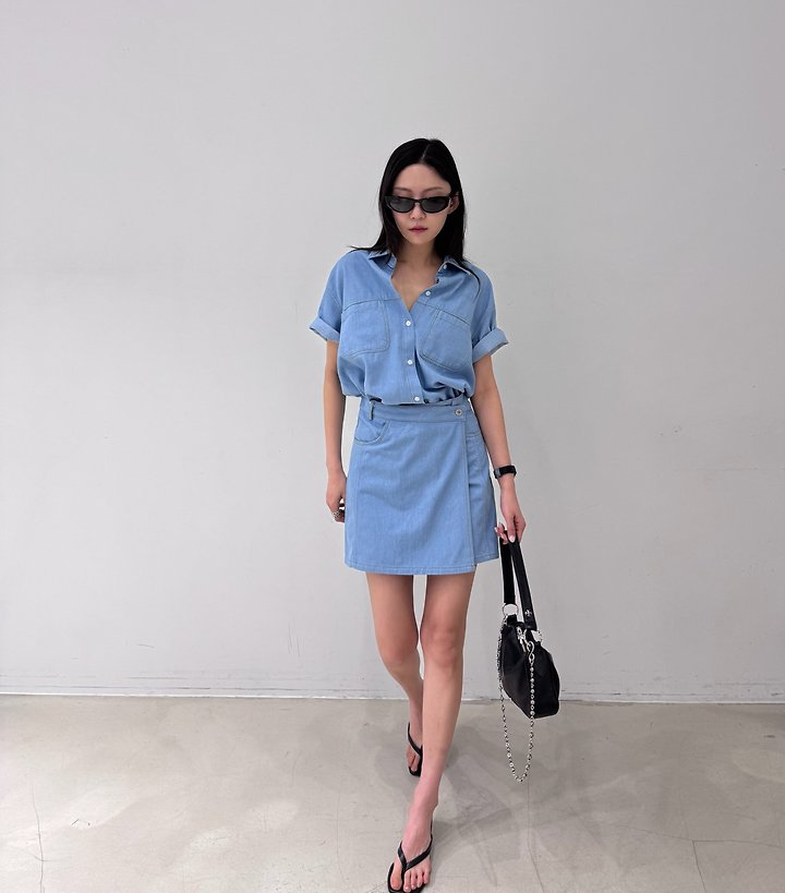 Neroli36 - Korean Women Fashion - #womensfashion - High Denim Shirt - 7