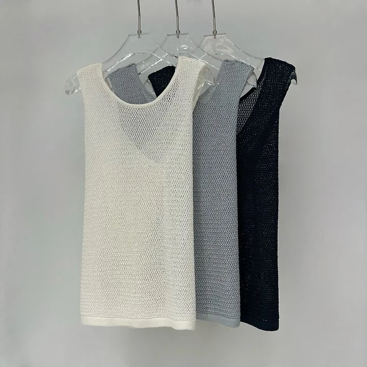 Neroli36 - Korean Women Fashion - #womensfashion - Paper Knit Sleeveless Top