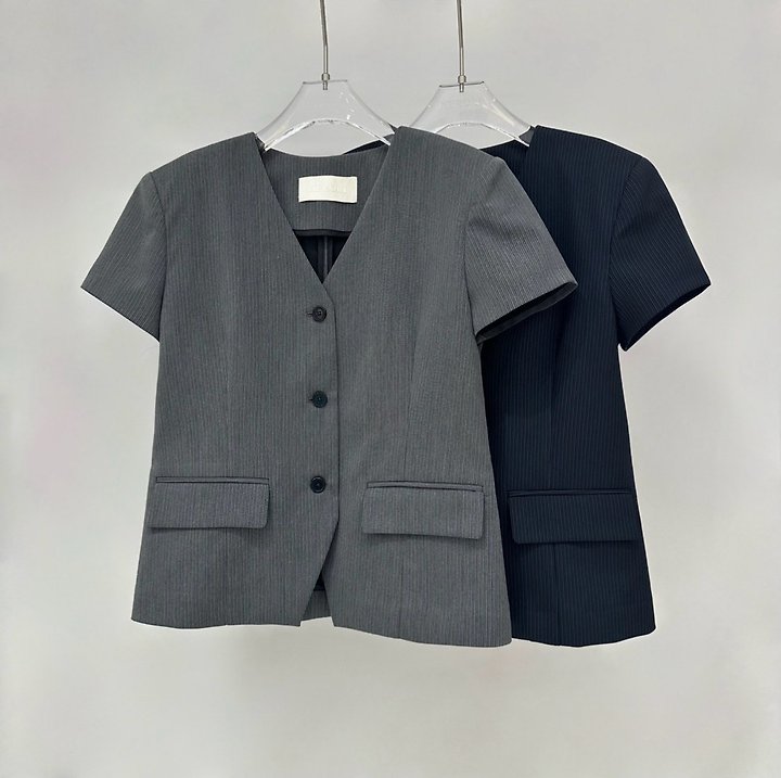 Neroli36 - Korean Women Fashion - #womensfashion - Stripe Line Jacket