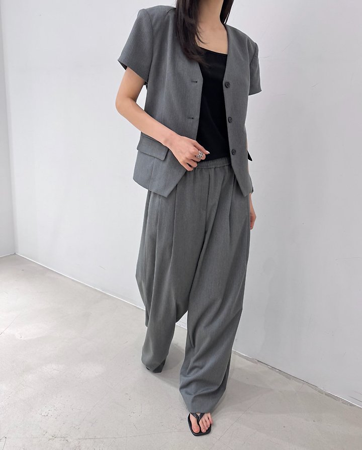 Neroli36 - Korean Women Fashion - #womensfashion - Stripe Pleated Pants - 10
