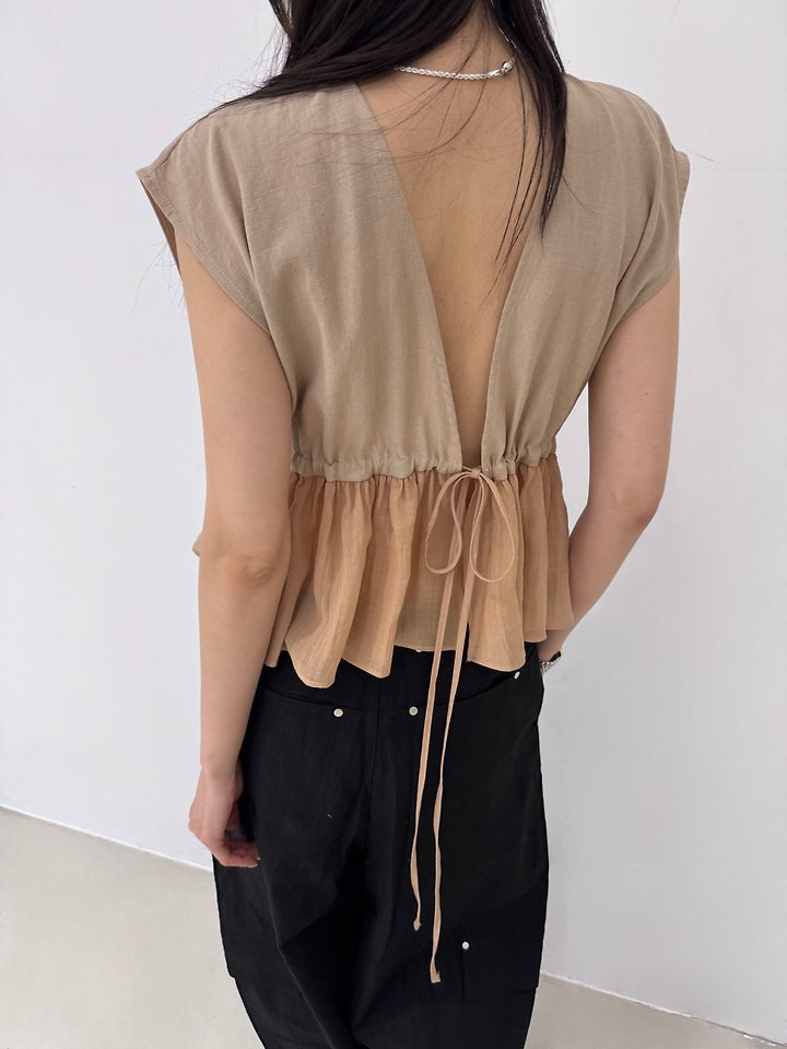 Neroli36 - Korean Women Fashion - #womensfashion - Nut Linen Blouse - 5
