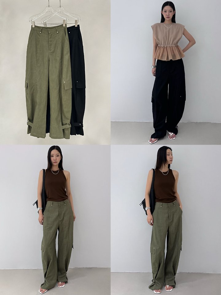 Neroli36 - Korean Women Fashion - #momslook - Linen Cargo Pants - 4