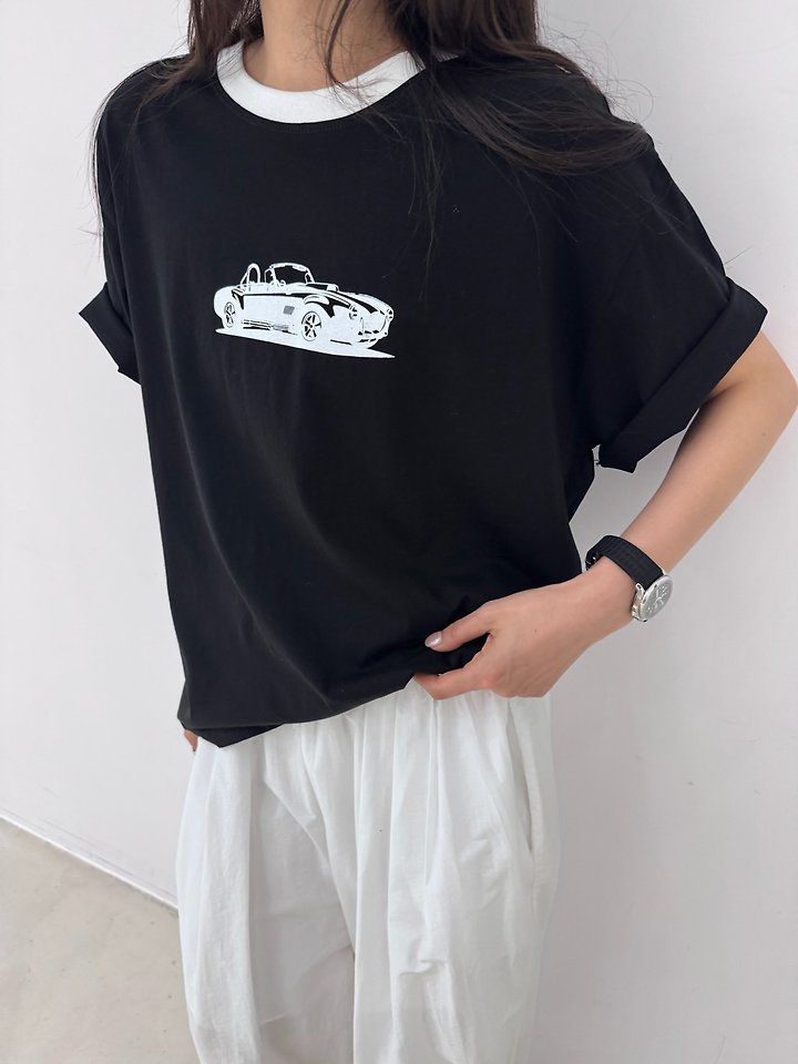 Neroli36 - Korean Women Fashion - #womensfashion - Contrast Box Tee - 7