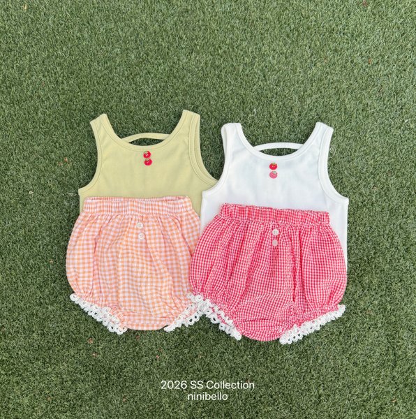 Ninibello - Korean Baby Fashion - #babyoutfit - (BEBE) Tomato Button Sleeveless Top - 12