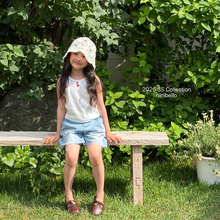 Ninibello - Korean Children Fashion - #fashionkids - Tomato Button Sleeveless Tee - 3