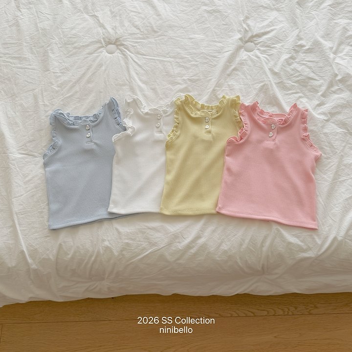 Ninibello - Korean Children Fashion - #fashionkids - Romy Frill Sleeveless Tee
