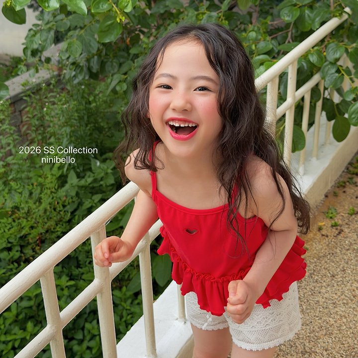 Ninibello - Korean Children Fashion - #kidsshorts - Joy Heart Punching Sleeveless Top - 3