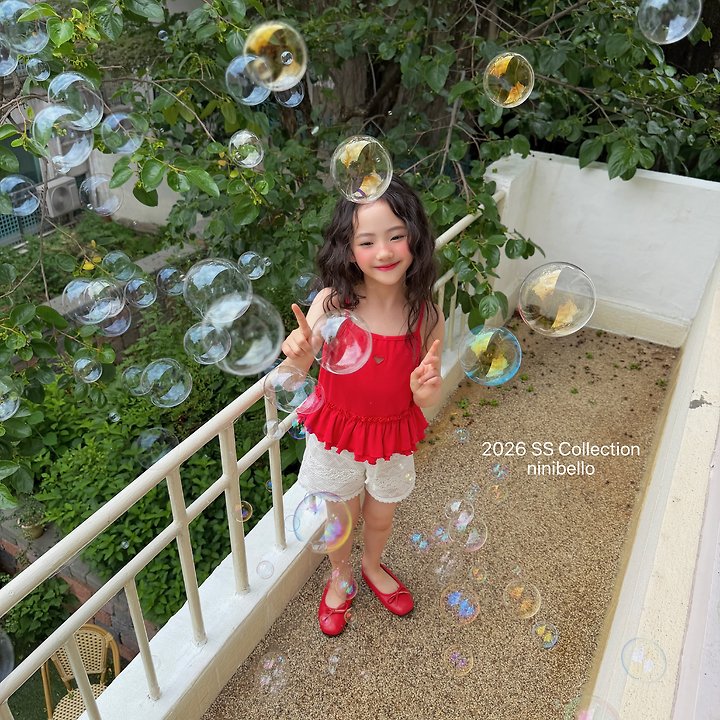Ninibello - Korean Children Fashion - #kidsshorts - Joy Heart Punching Sleeveless Top - 4