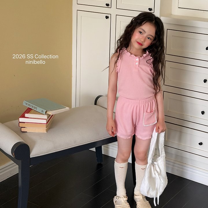 Ninibello - Korean Children Fashion - #littlefashionista - Romy Frill Sleeveless Tee - 6