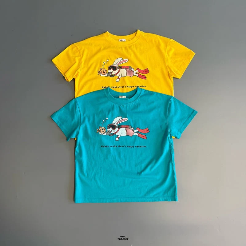 O Wa - Korean Children Fashion - #fashionkids - Scuba Rabbit Tee