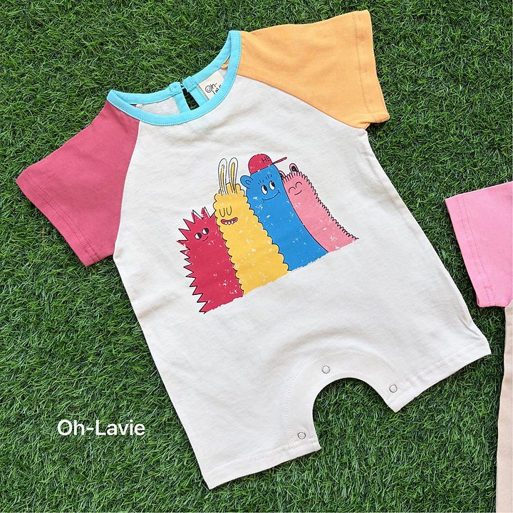Oh lavie - Korean Baby Fashion - #babyfashion - Monster Raglan Baby Suit - 3