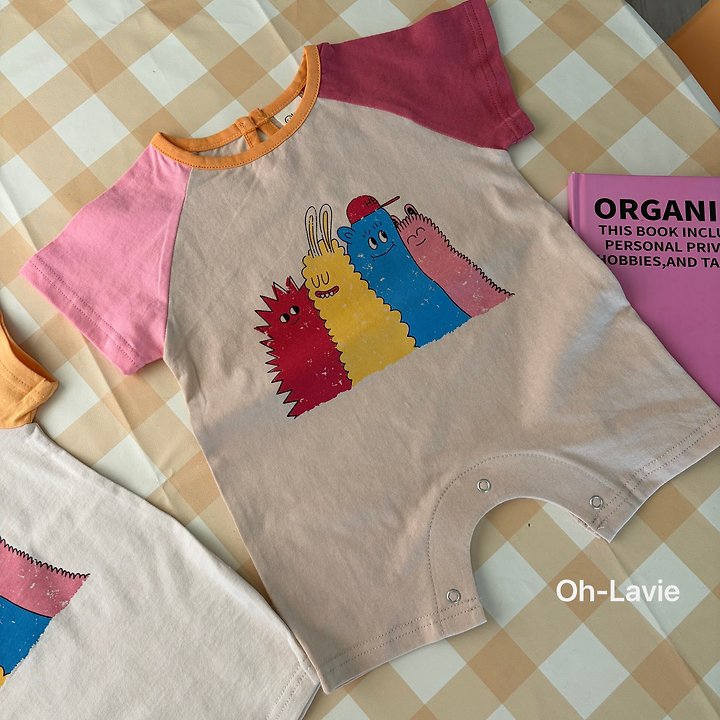 Oh lavie - Korean Baby Fashion - #babylifestyle - Monster Raglan Baby Suit - 6