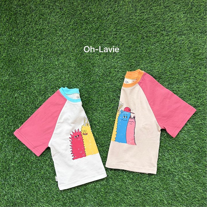 Oh lavie - Korean Children Fashion - #Kfashion4kids - Monster Raglan Tee - 6