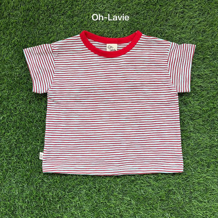 Oh lavie - Korean Children Fashion - #kidzfashiontrend - Mini Striped Short Sleeve Tee - 4
