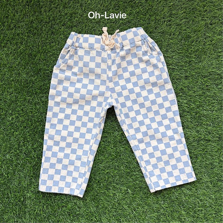 Oh lavie - Korean Children Fashion - #Kfashion4kids - Border Check Cotton Pants - 3