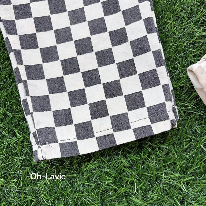 Oh lavie - Korean Children Fashion - #childofig - Border Check Cotton Pants - 11