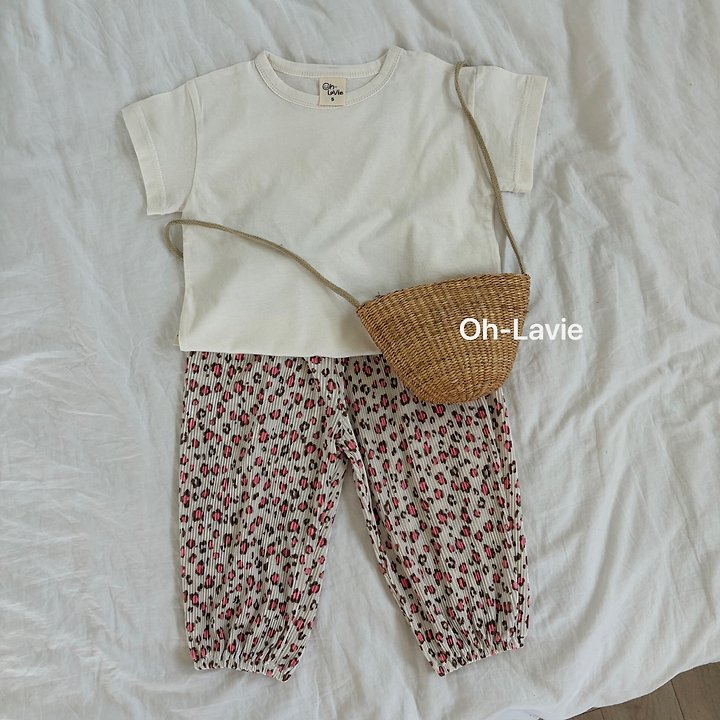 Oh lavie - Korean Children Fashion - #designkidswear - Leopard Pleats Jogger Pants - 6