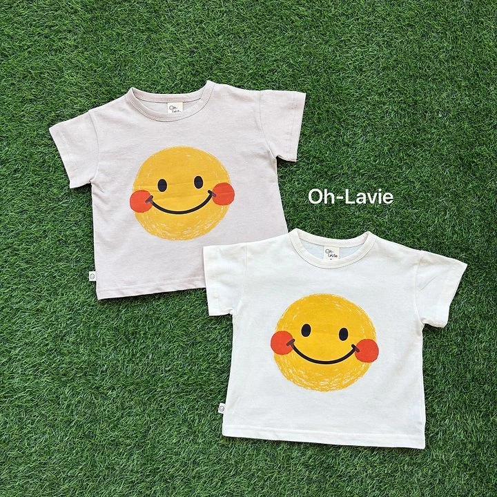 Oh lavie - Korean Children Fashion - #discoveringself - Smile Blush Short Sleeve Tee - 2
