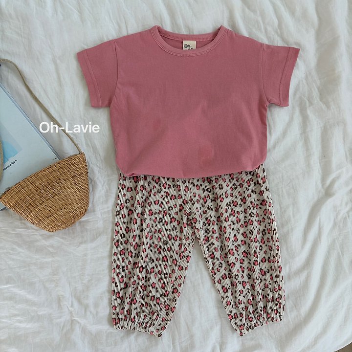 Oh lavie - Korean Children Fashion - #fashionkids - Leopard Pleats Jogger Pants - 8