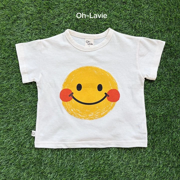 Oh lavie - Korean Children Fashion - #fashionkids - Smile Blush Short Sleeve Tee - 3
