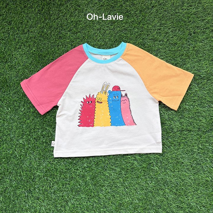 Oh lavie - Korean Children Fashion - #fashionkids - Monster Raglan Tee - 2