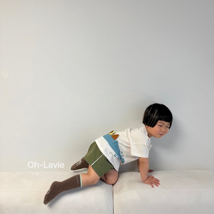 Oh lavie - Korean Children Fashion - #kidsshorts - Roar Short Sleeve Tee - 12