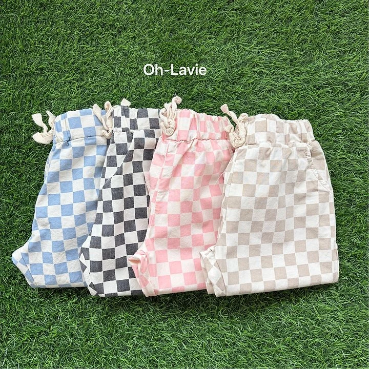 Oh lavie - Korean Children Fashion - #kidsstore - Border Check Cotton Pants