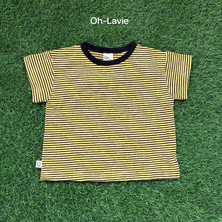 Oh lavie - Korean Children Fashion - #kidzfashiontrend - Mini Striped Short Sleeve Tee - 3