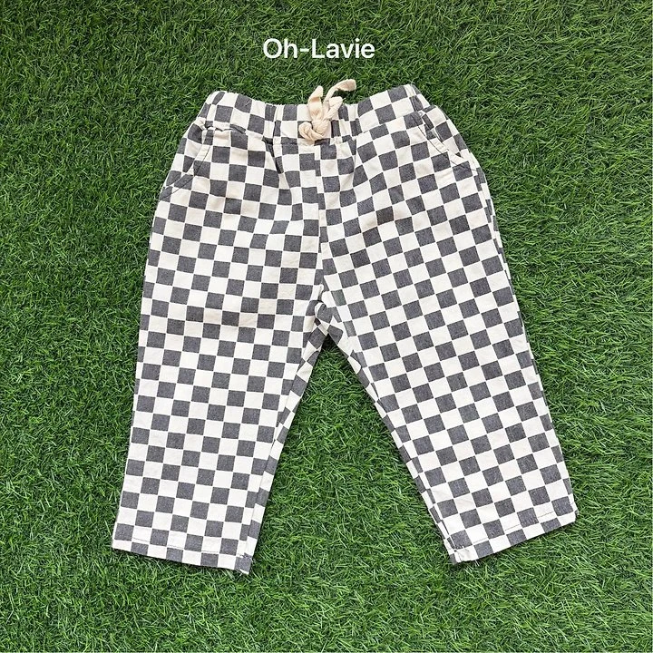 Oh lavie - Korean Children Fashion - #kidzfashiontrend - Border Check Cotton Pants - 2