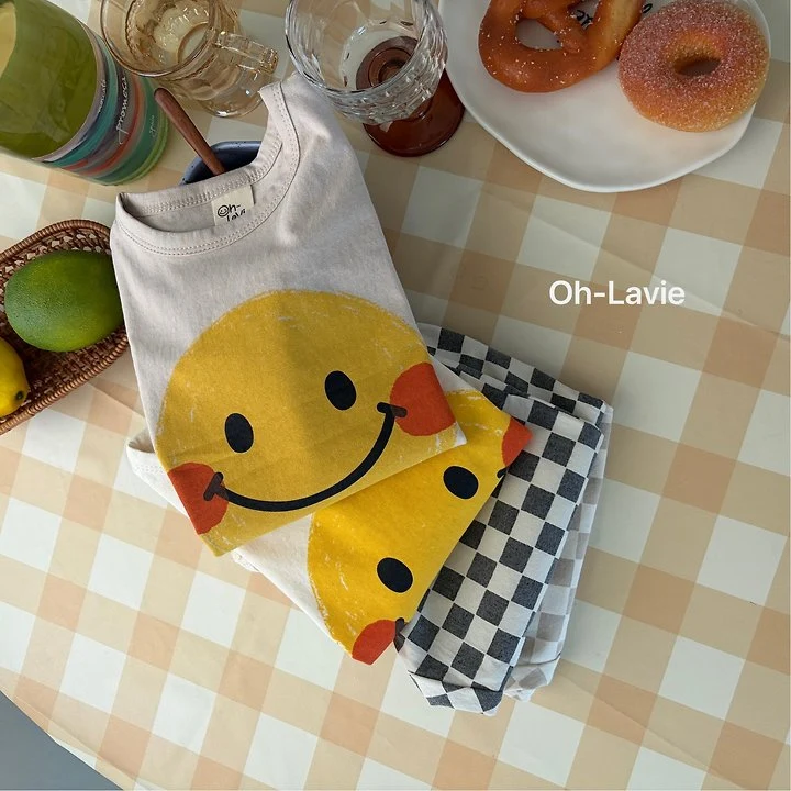 Oh lavie - Korean Children Fashion - #littlefashionista - Smile Blush Short Sleeve Tee - 8