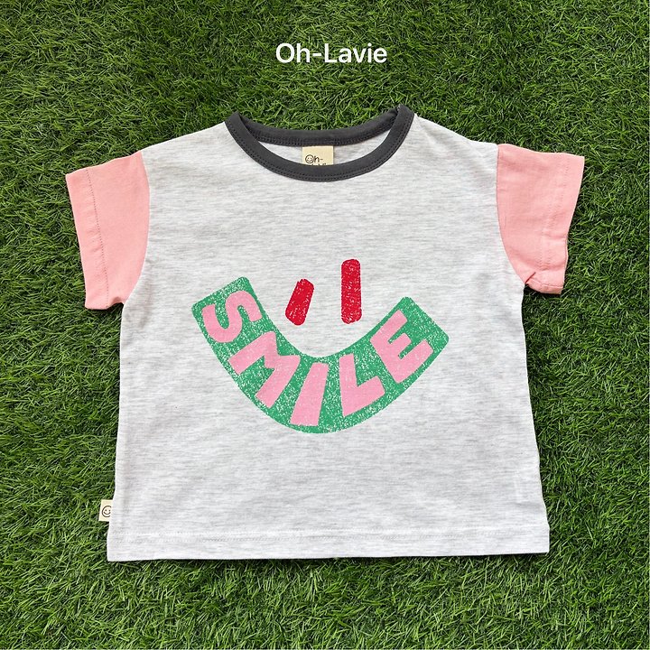 Oh lavie - Korean Children Fashion - #littlefashionista - Smile Short Sleeve Tee - 2