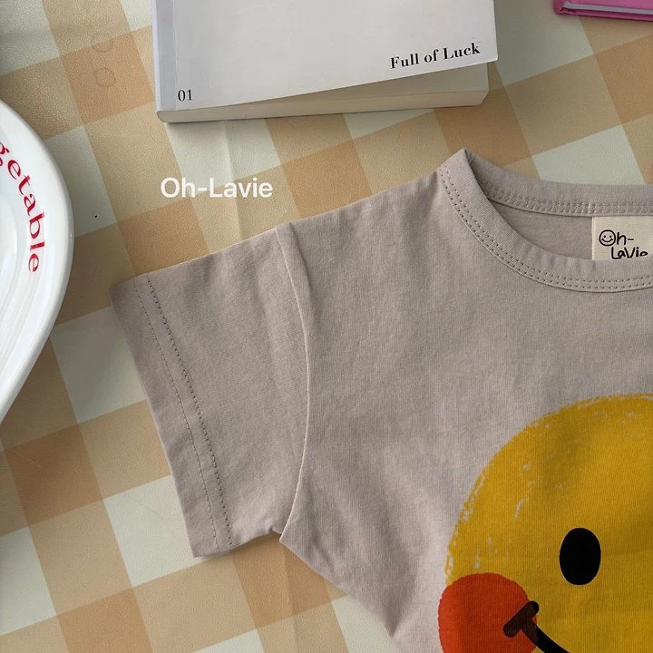 Oh lavie - Korean Children Fashion - #magicofchildhood - Smile Blush Short Sleeve Tee - 9