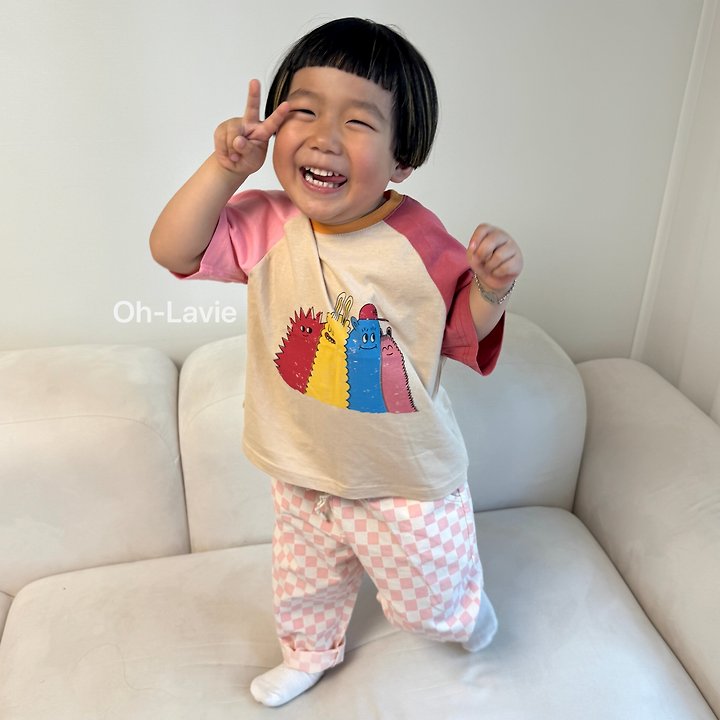 Oh lavie - Korean Children Fashion - #minifashionista - Monster Raglan Tee - 9