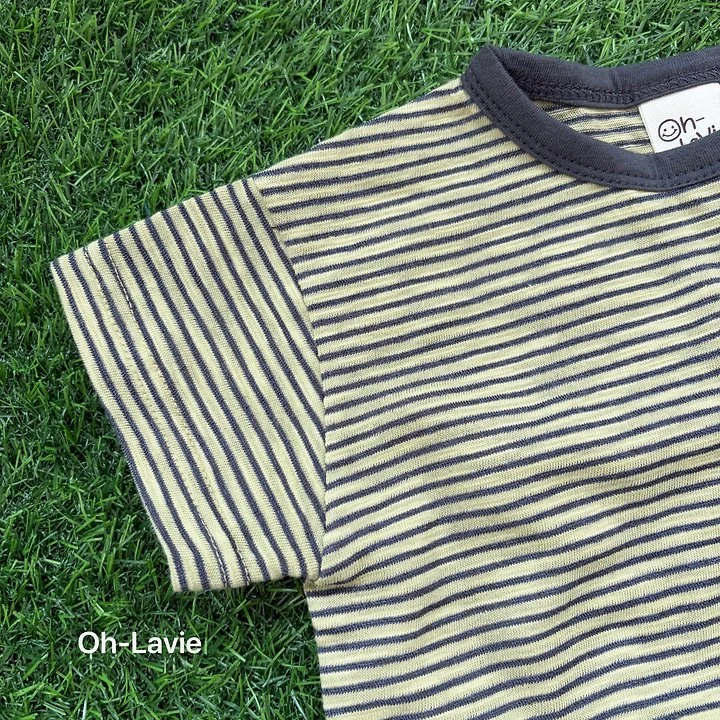 Oh lavie - Korean Children Fashion - #minifashionista - Mini Striped Short Sleeve Tee - 7