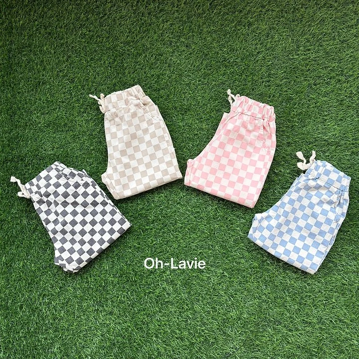 Oh lavie - Korean Children Fashion - #minifashionista - Border Check Cotton Pants - 6